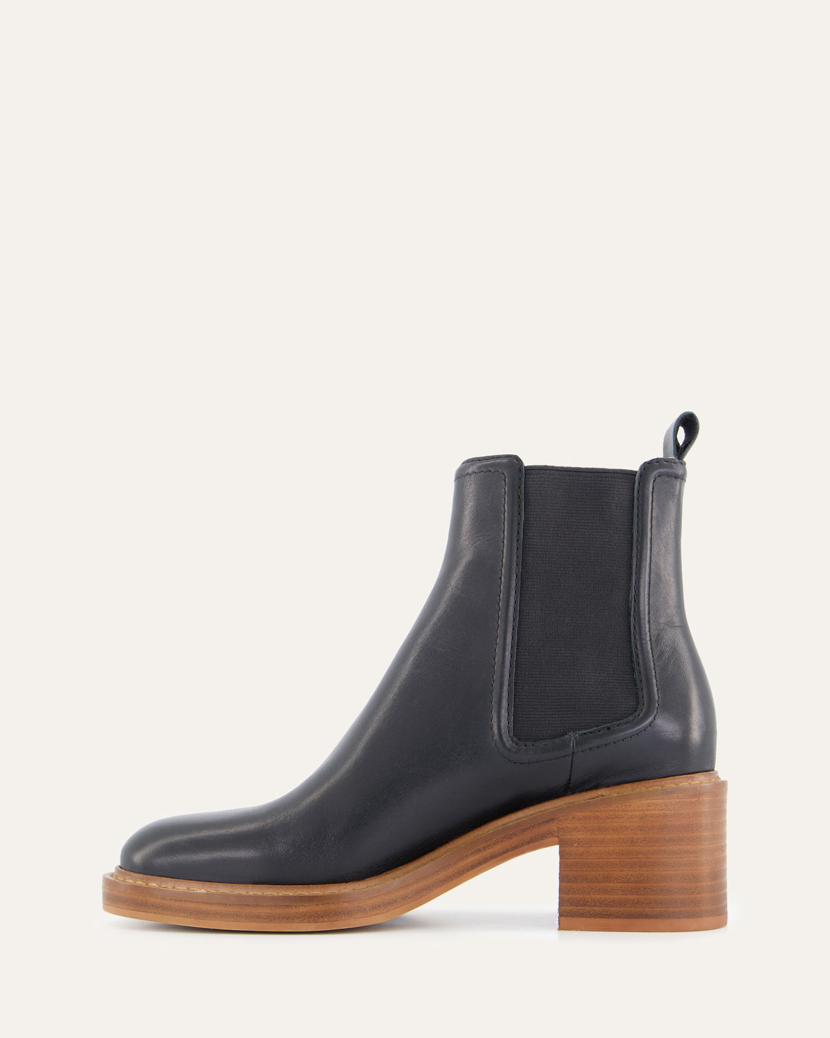 RYE MID ANKLE BOOTS BLACK LEATHER