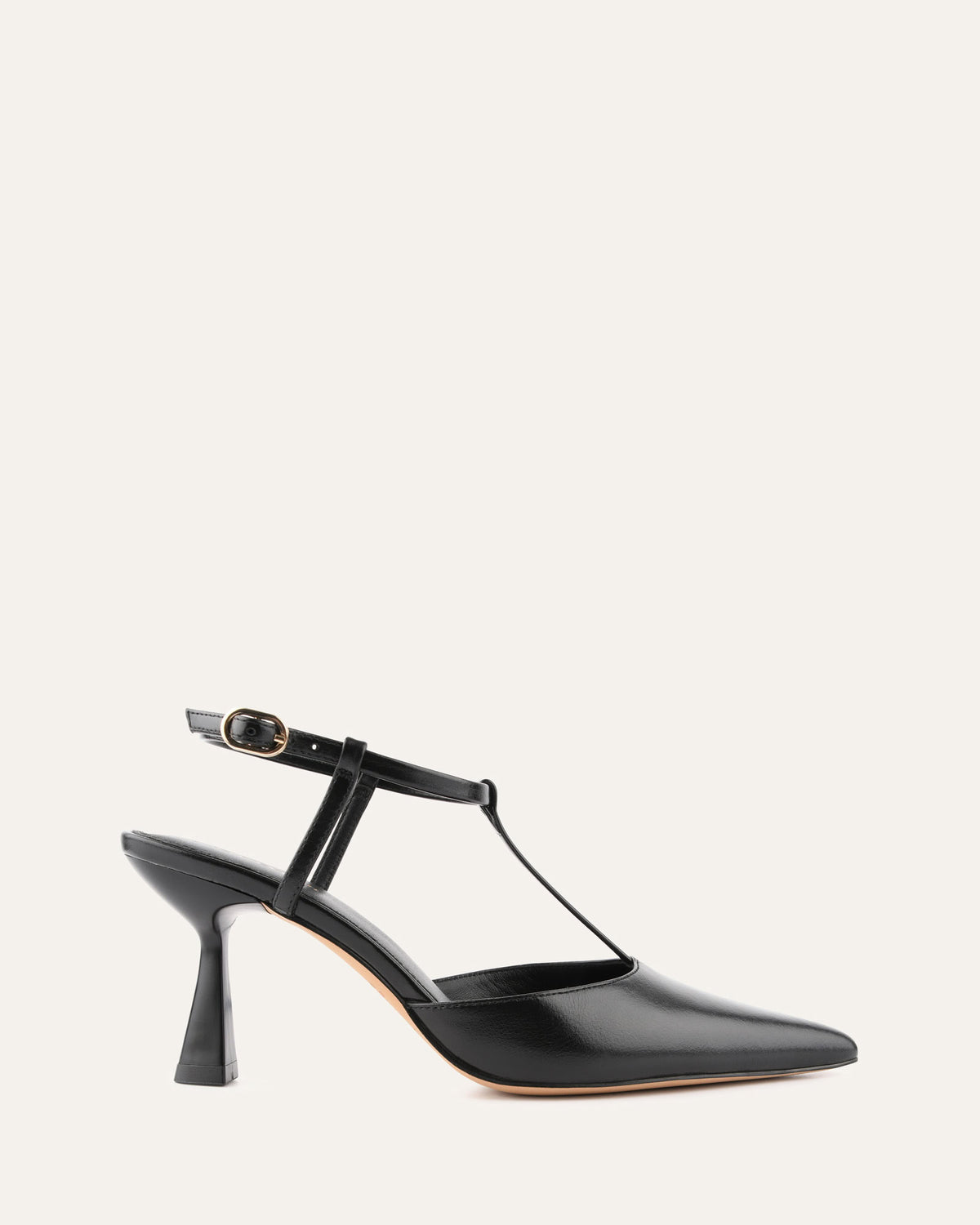 YULA MID HEELS BLACK LEATHER