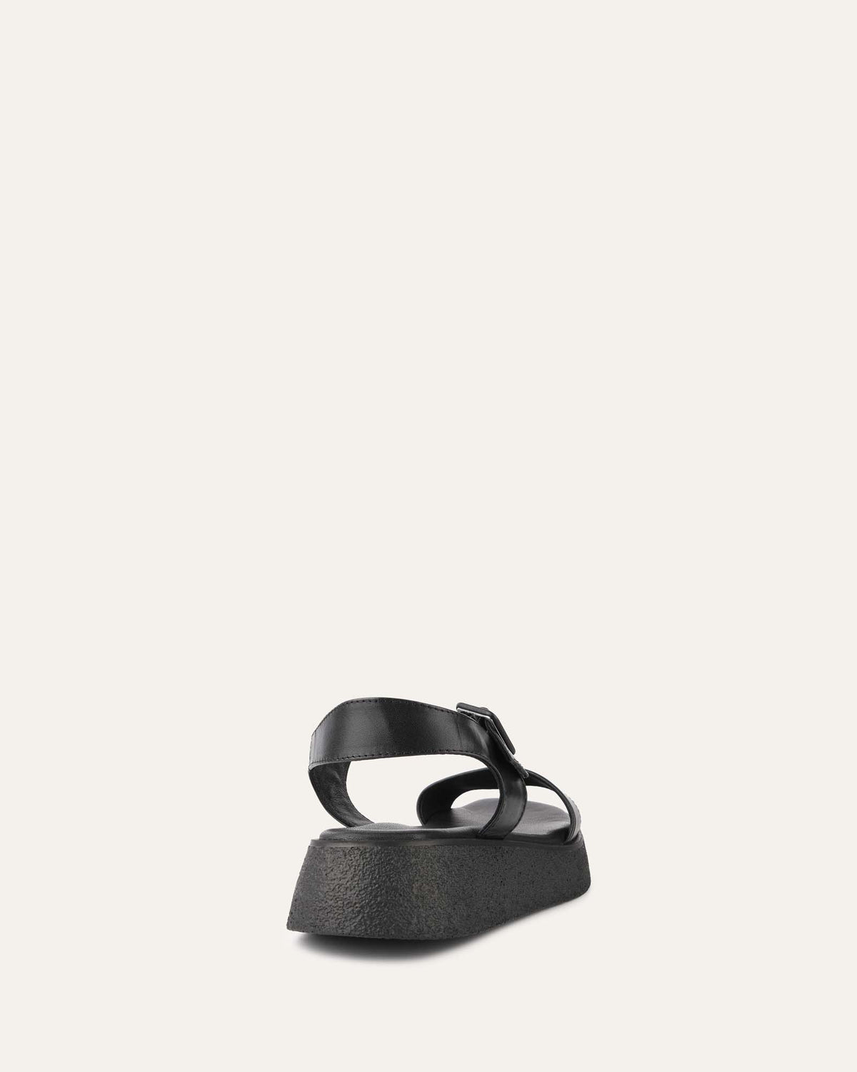 ZURI FLAT SANDALS BLACK LEATHER