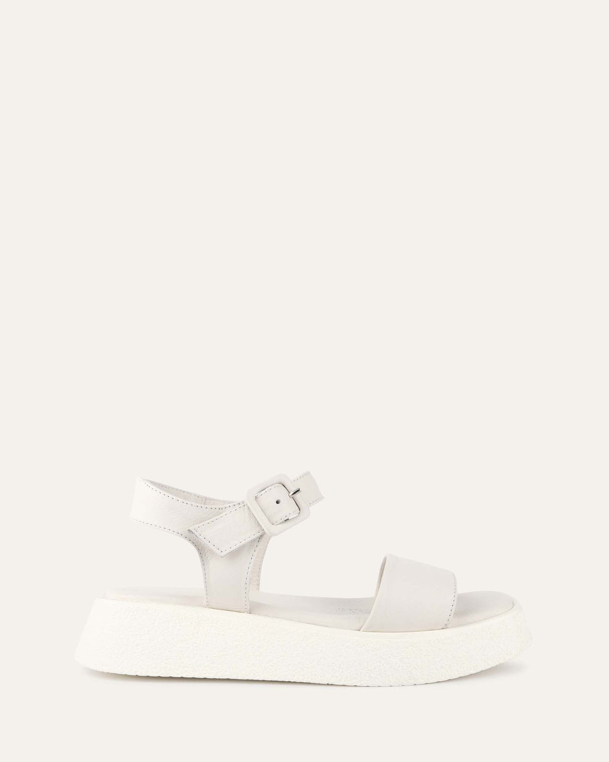 ZURI FLAT SANDALS WHITE LEATHER